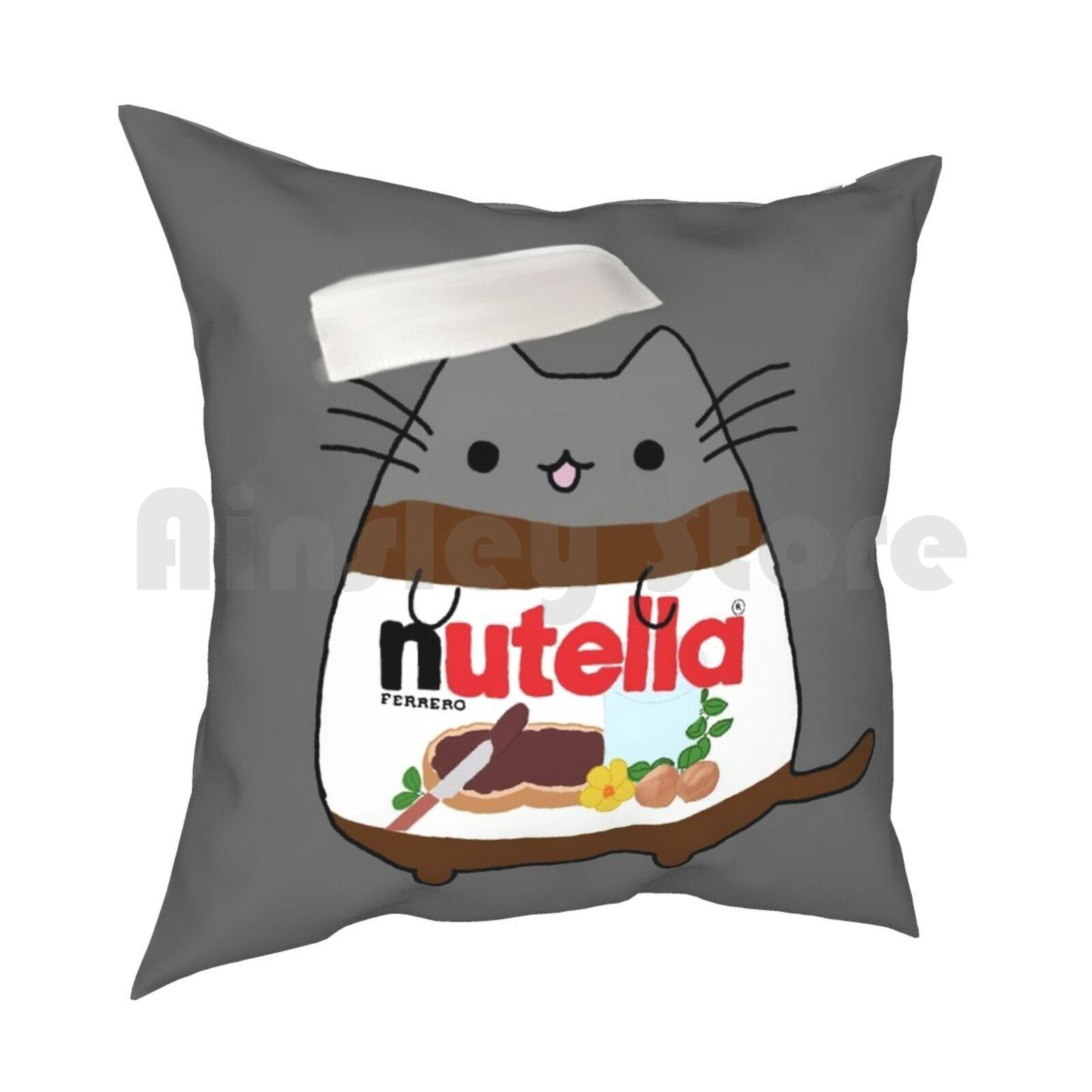 Nutella Cat Pillow Case Printed Home Soft Throw Pillow 30x30cm 12x12in