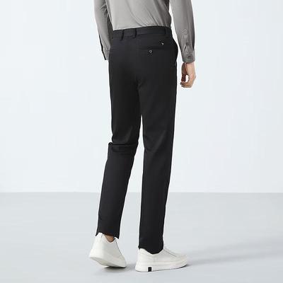 Qipai Men's Silk Blend Business Casual Long Pants