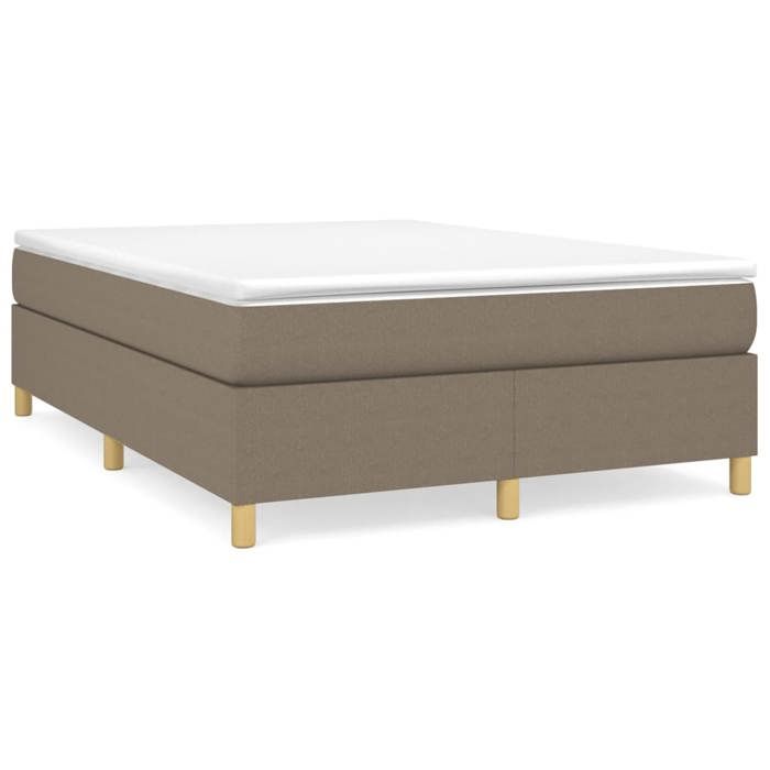 Maison Exclusive - Sommier à lattes de lit avec matelas Taupe 140x190 cm Tissu