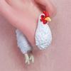 Orecchini Pollo Divertenti Fatti a Mano Gioielli Animali da Fattoria Orecchini Pollo Leggeri Dipinti a Mano Orecchini Eleganti Retrò Regali Divertenti