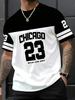 Herren schwarz-weiß gestreiftes Rundhals Kurzarm Freizeit vielseitiges T-Shirt