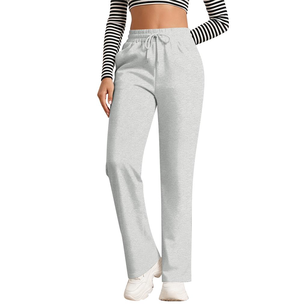 Gefütterte Damen-Jogginghose mit weitem Bein und Taschen für Freizeit und Alltag
