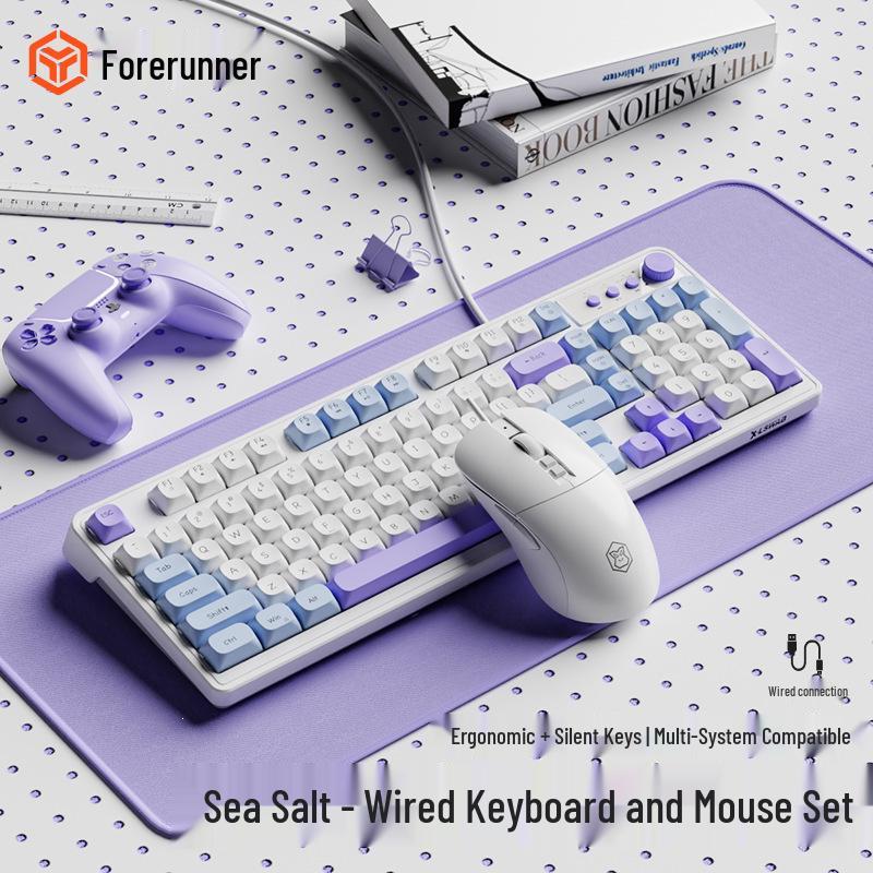 G98 Stummes mechanisch-anfühlendes Desktop-Tastatur- und Maussset für Büro und Zuhause