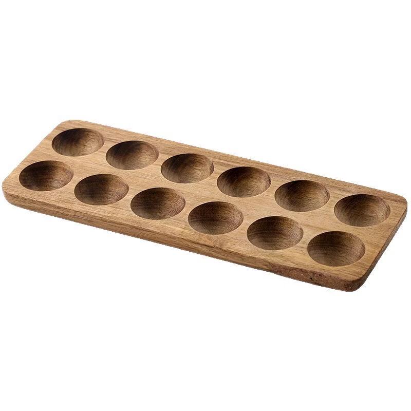 OLOEY 12-Slot Solid Wood Egg Storage Box
