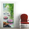 Carta da parati autoadesiva per porte in PVC Decorazione per la casa Design per la casa Adesivo per strada sulla spiaggia Porte Scenario Poster Murale Decalcomanie da muro