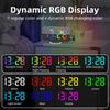 Digital Alarm Clock with Dynamic RGB Light Dimmable Brightness   Snooze Function USB   Port Mirror Clock 12HCelsius24H for Bedroom Home