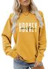 European & American Fashion Long Sleeve Loose Hoodie with 'Hockey Wife' Print for Women