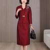 Elegant Rhinestone Two-Piece Dress for Women - 2025 Autumn/Winter Mother-in-Law Wedding Banquet Formal Dress