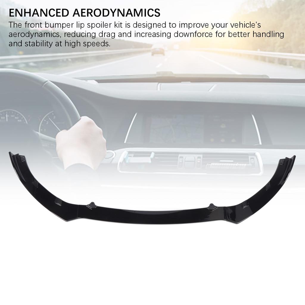 3 Pcs Front Bumper Lip Splitter Glossy Black Racing Look Aerodynamic for MX 5 Miata ND 2016 Onwards