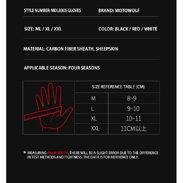 Motowolf Sheepskin Motorcycle Gloves Men Women Summer Breathable Leather Racing Riding Gloves Touchscreen Protective Gear