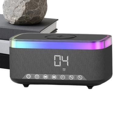 Alarm Clock Wireless Charger Ambient Lighting Speaker Digital Wireless Charging Speaker For Bedside Bedroom Night Time Home