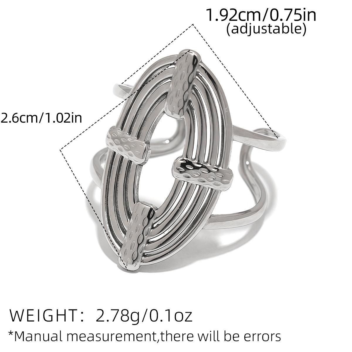 

Stainless Steel Hollow Ring for Unisex Geometric Line Multi-Layer Open Adjustable Ring Minimalist Daily Wear Party Zircon Gifts