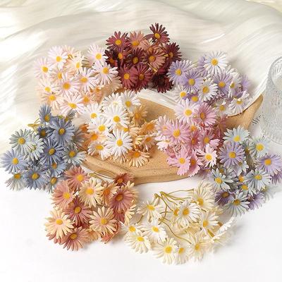 Gänseblümchen Kleines Bouquet Seidenblumen: DIY Kopfschmuck, Kranzmaterialien, Geschenkbox, Esstisch und Heimdekoration