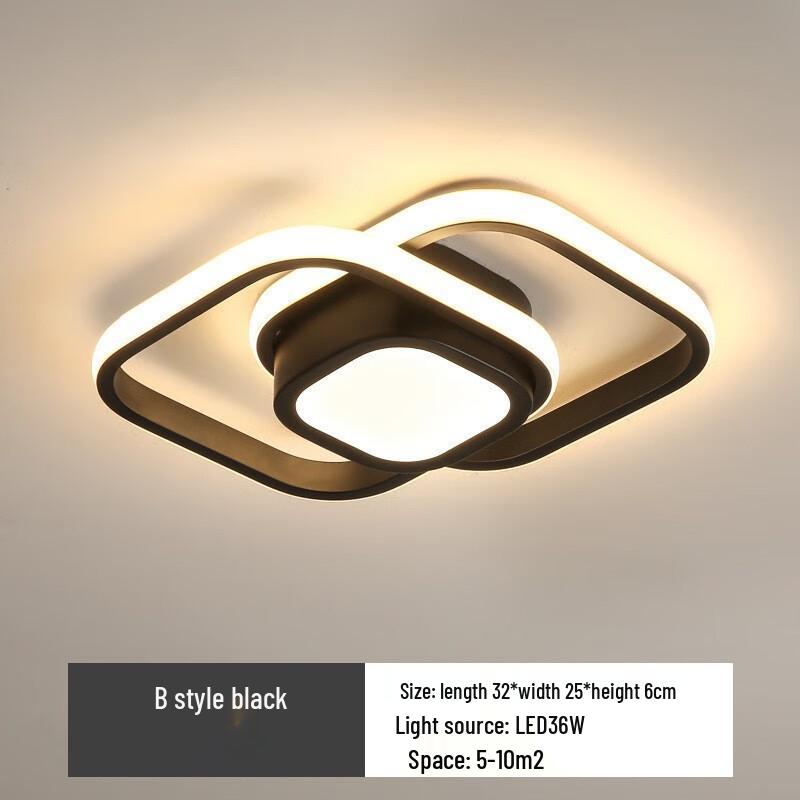 UOSU J-Model Square Black LED Ceiling Light