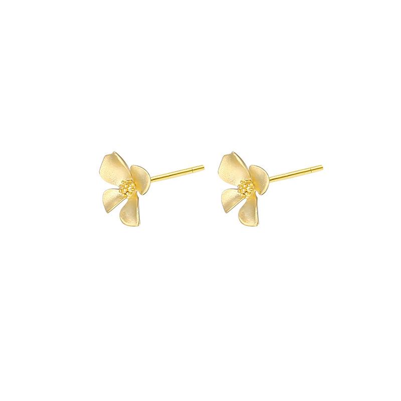 Gardenia Petal Stud Earrings: New Style Needle Design, Versatile & Stylish for Women