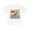 Unisex Adult T Shirt Mid Century Giraffe Animal Retro Design