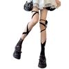 2Pairs Mesh Lolita Lace Stockings Irregular Straps Mid Tube Socks Women Thin Split Toe Socks  Gift