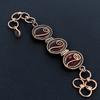 Roter Granat Armreif, Handgefertigter Schmuck Verstellbarer Armreif, 999 Kupferdraht Umwickeltes Armband, Geschenk Für Ihn Echter Edelstein Armreif