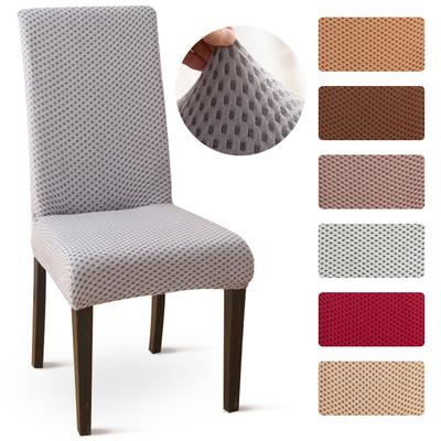 Spandex Jacquard Chair Covers Soild Colour Stretch Furniture Protector Slipcovers For Dining Room Wedding Removable Chair Covers