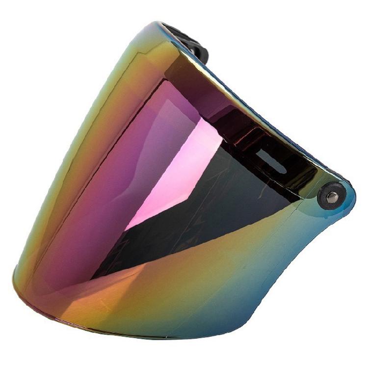 3-snap Open Face Helmet Bubble Visor for Sun Shade Protector for Motorcycle Ridi