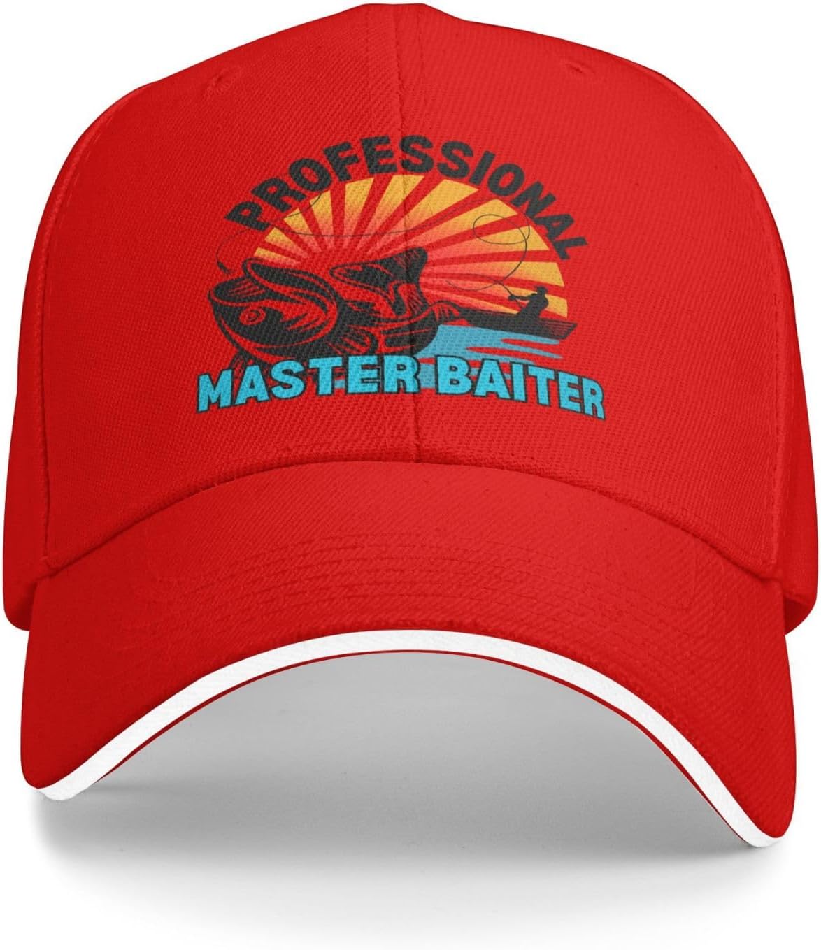 Professional Master Baiter Funny Fishing Graphic Trucker Cap Adjustable Outdoor Hat One Size