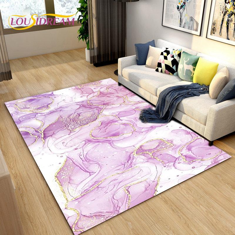 Nordic Black Colour Gold Marble Area Rug Large,Carpet Rug for Living Room Bedroom Sofa Doormat Decoration,kid Non-slip Floor Mat