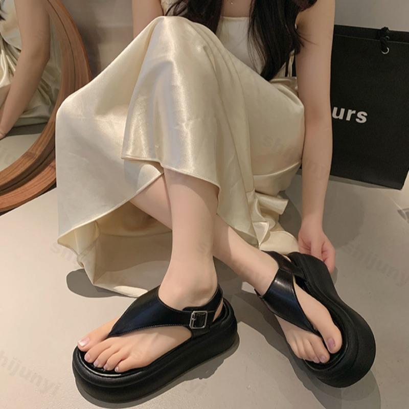 Fashion Women's Sandals 2025 Summer New Wedges Fashion EVA Flip Flops Women Platform High Heels Outdoor Beach Shoes Sandalias De Mujer