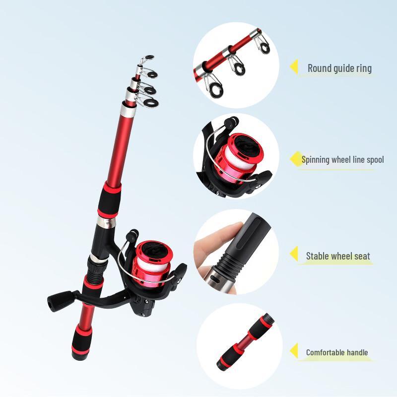 Master Spinning Fishing Rod and Reel Combo Set