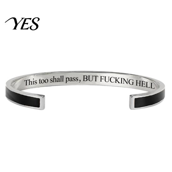Bracciale Semplice di Alta Gamma Anche Questo Passerà Bracciale a Braccialetto con Mantra, Regolabile Inciso Motivazionale Comodo Braccialetto da Polso Informazioni Nascoste