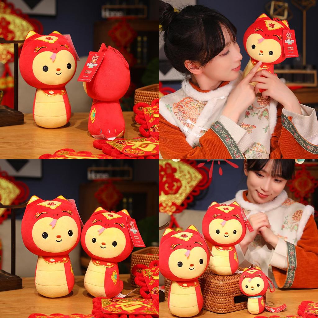 Adorable 2025 Year Of The Snake Plush Toy Cute Animal Snake Doll For Gifts