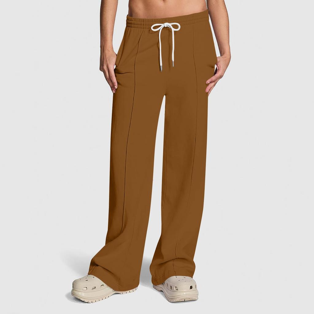 Women’s Wide Leg Sweatpants High Waisted Baggy Flared Pants Drawstring Athletic Joggers Fall Winter Sweatpants Workout