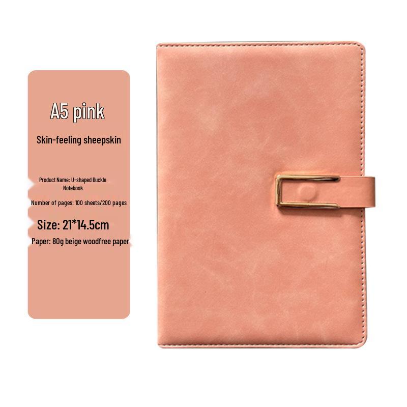 A5 Soft Sheepskin Notebook with Pen Loop & Logo Customization - Thick Journal for Business Meetings