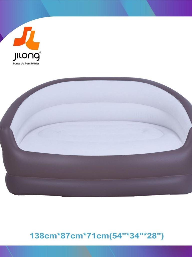 JILONG Inflatable Recliner Sofa with Flocking - Single/Double Lazy Lounge Chair