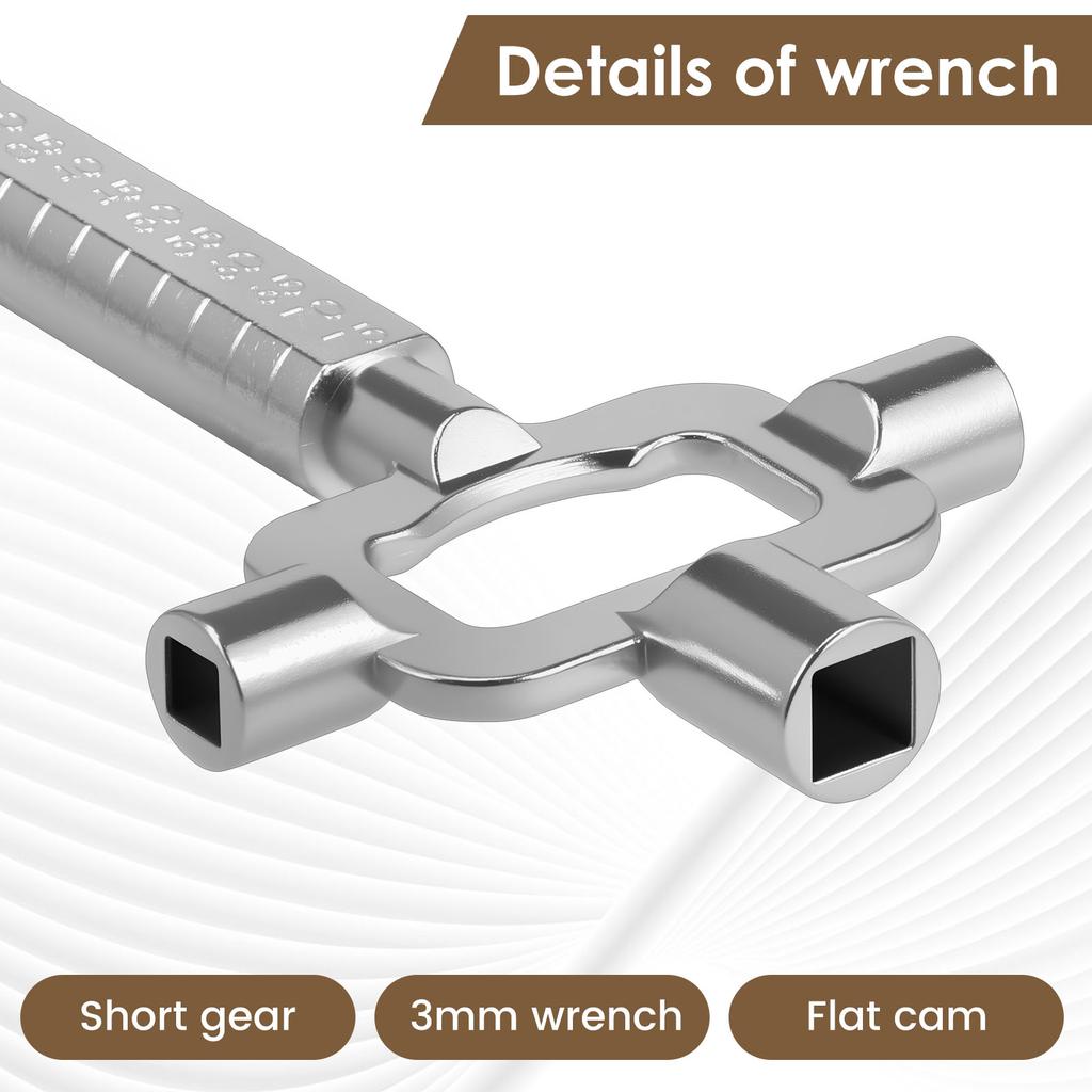 2 pcs metal multifunctional socket wrenches with measuring scales and universal structural keys suitable for inspection