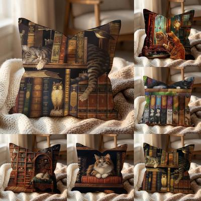 C-Cat ANIMAL Cushion Cover Multi-Scene Pillow Cover for Home & Car - Reversible, Soft & Durable for Daily Use