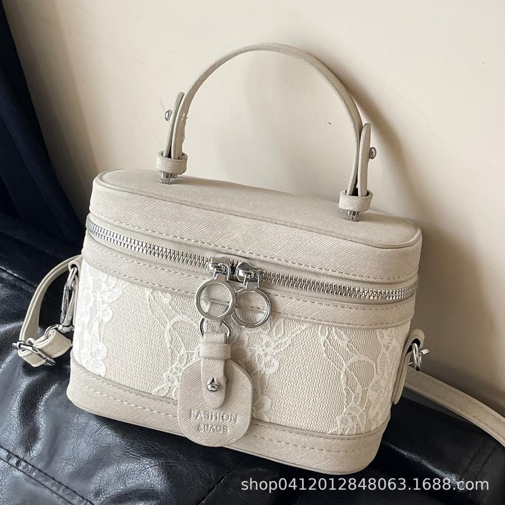 Premium texture box bag women's 2025 new women's foreign style fashion printing versatile shoulder messenger bag