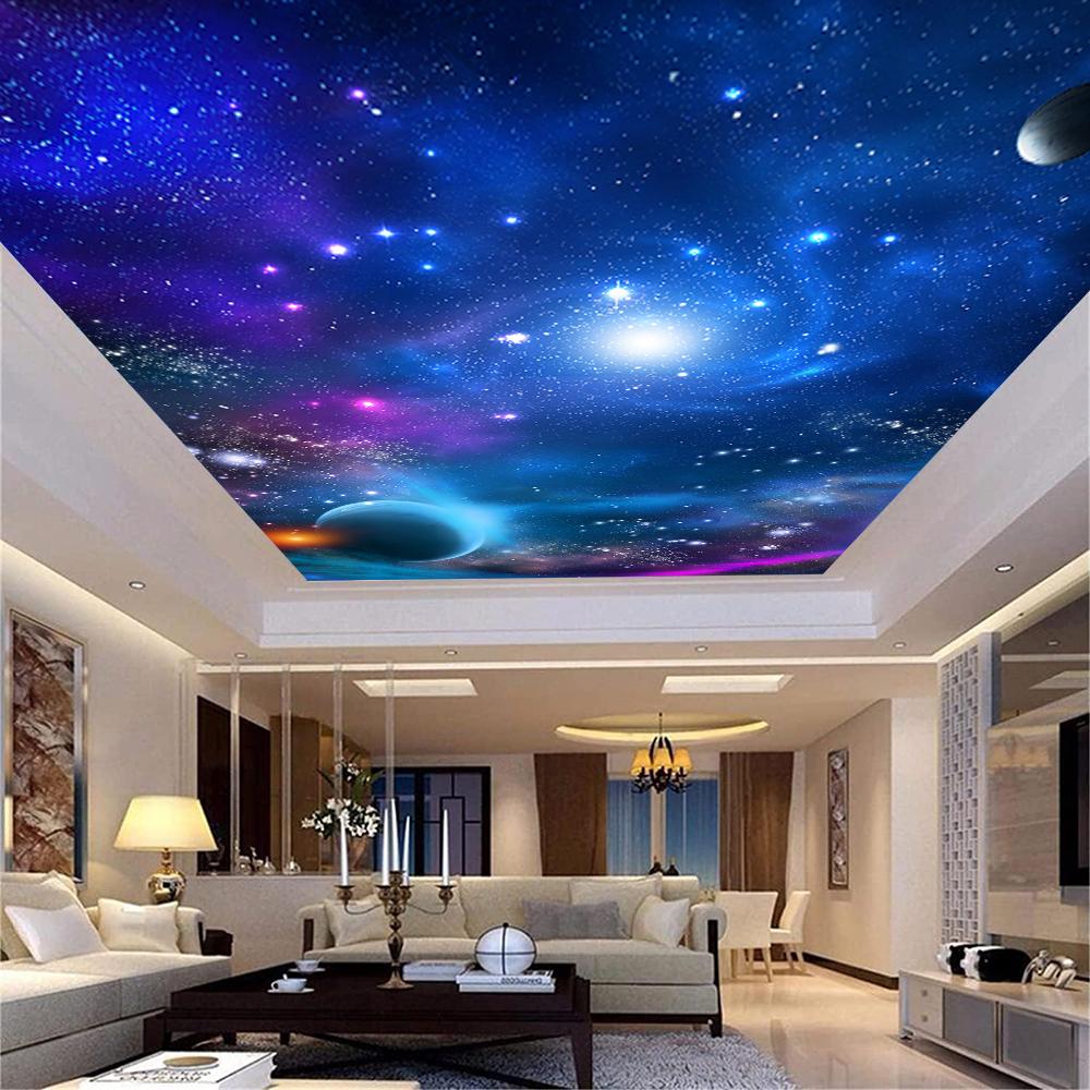 Galaxy Wallpaper Starry Sky 3d Mural Living Room Bedroom Planet Galaxy Wall Mural Home Decor