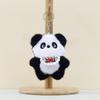 Love Bib Heart Panda Plush Keychain Toy Cartoon Stuffed Doll Gift Decoration
