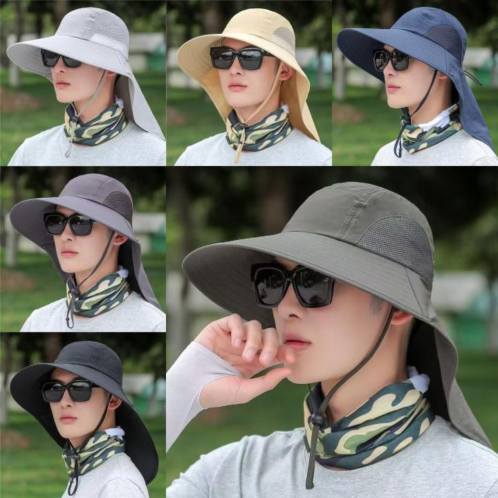 Mens Foldable Sun Hat With Large Brim For Fishing Hiking And Outdoor Activities