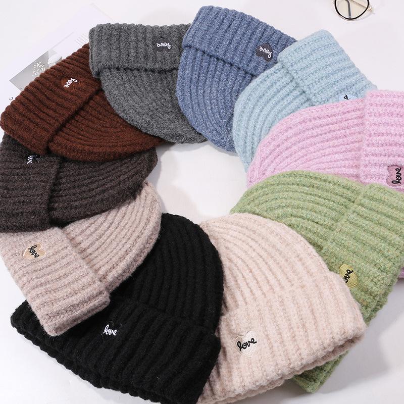 Embroidered Hat for Women In Autumn and Winter Casual Versatile Knitted Hat Ear Protection and Warmth Thickened Wool Hat Trendy and Cold Hat