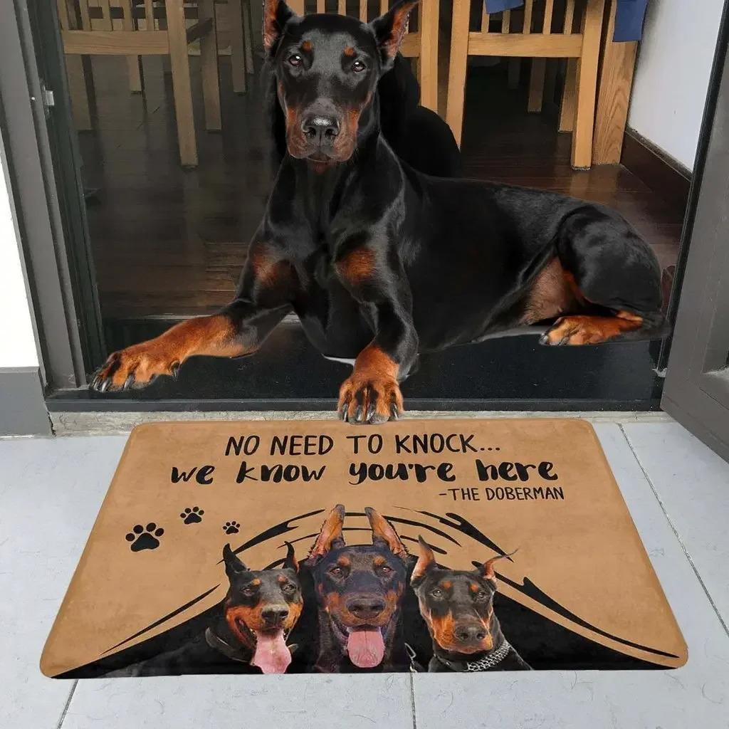 No Need To Knock Husky Doormat 3D Printed My Dog Doormat Non Slip Door Floor Mat Decor Porch Doormat