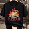 Kebab Food Print Unisex Summer Fashion Tshirt Delicious Doner Kebab Graphic Short Sleeve Tee Casual Tops