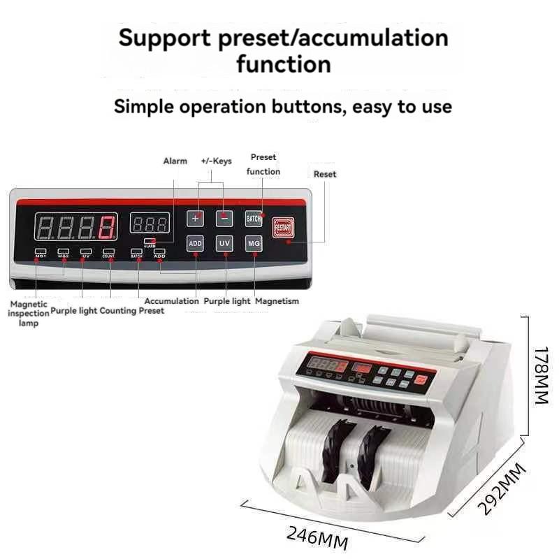 Money Counting Machine LCD UV Counterfeit Detection Money Bank Note Counting Bill Counter Multi-Currency