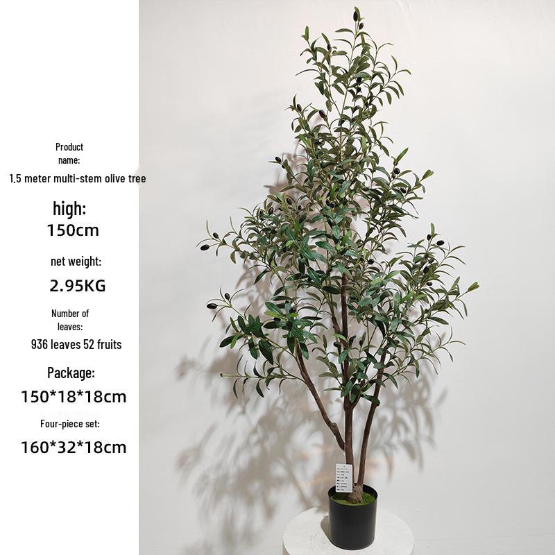 Olive Tree Potted Plant - Indoor Decor Simulation for Living Room