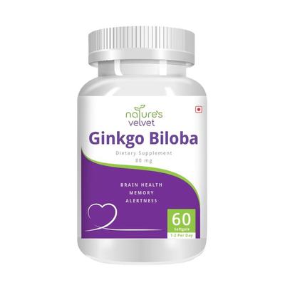 Ginkgo Biloba (60 Caps, 80 Mg), Ginkgo Biloba, Nature's Velvet