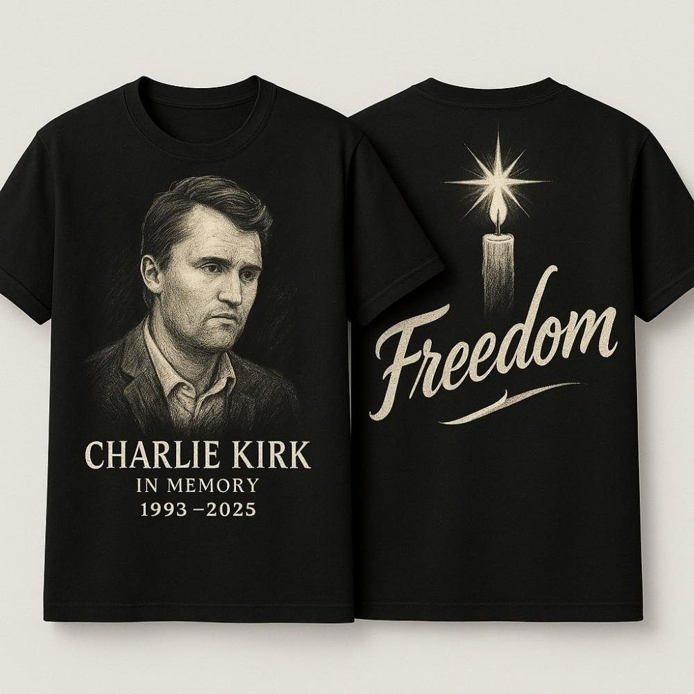 

Charlie Kirk Shirt, True Patriot 1993-2025 Rip Memorial Free Dom T-Shirt XL