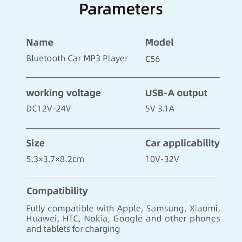 Bluetooth 5.3 Car FM Transmitter PD 30W Dual USB 4.2A Fast Charger Ambient Light Handsfree Radio Modulator MP3 Player Support TF U Disk