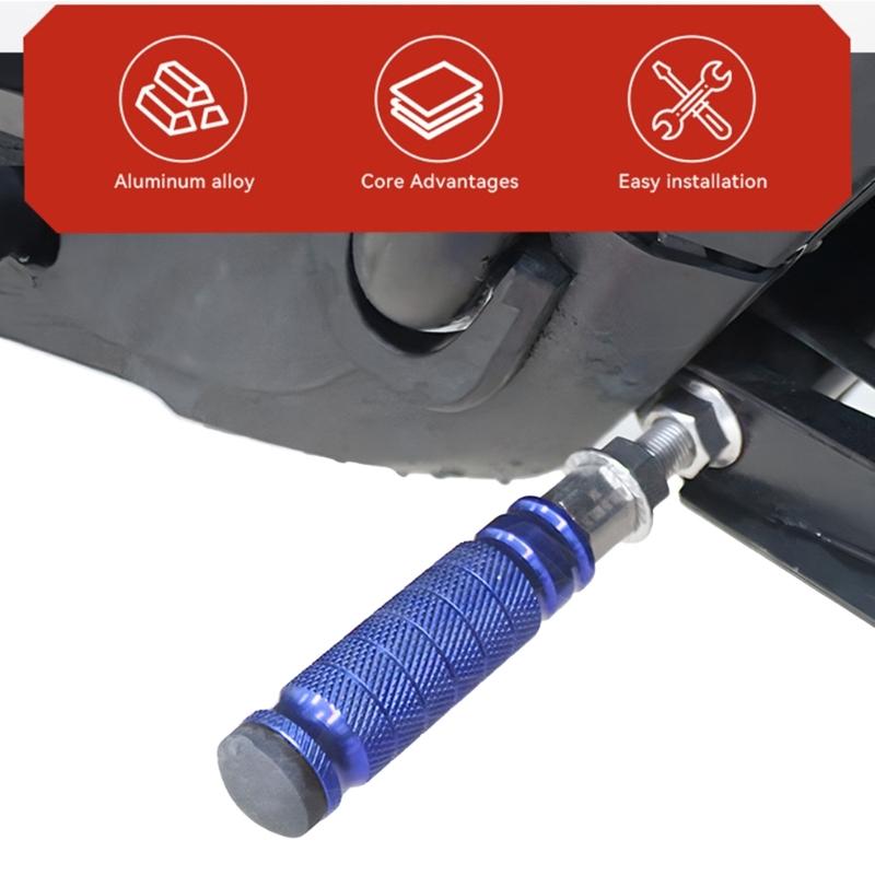 Universal Aluminum Foot Pegs with Anti Slip Design & Easy Installation Modification Part for Motorcycles & E Bikes