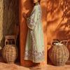 Abito Lungo Bohemian Stampato in Cotone e Lino con Tasche per Uso Casual Estivo