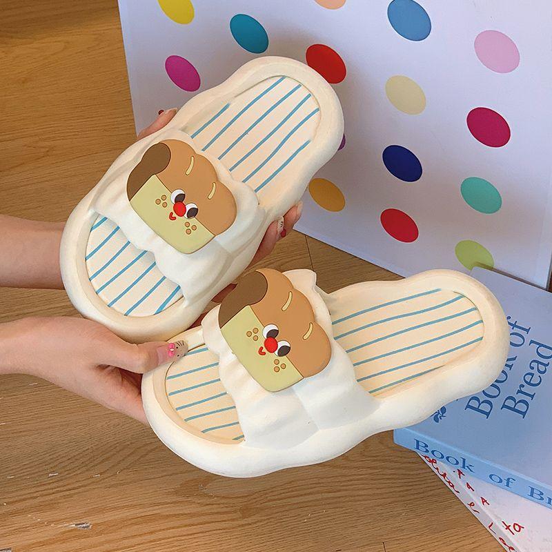 Slippers women summer wear cartoon hot dog couple soft bottom home non-slip indoor cool slippers holiday